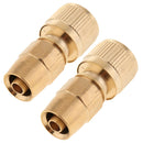 2 Pieces Brass Garden Hose Quick Connectors Water Hose Quick Connect Pipe