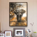Standing Elephant 5D DIY Full Drill Round Diamond Painting Embroidery Kits