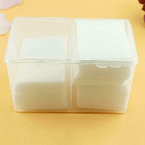 Cleaning Cotton Storage Box Swab Pad Nail Art Compartment Container (White) A#S