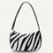 Women Plush Shoulder Underarm Bag Zebra Printed Fashion Winter Handbag (3)