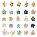 40pcs Alloy Enamel Assorted Mixed Daisy Flower Pendant Charm Jewelry Accessories