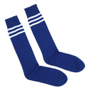 Old School White Stripe on Blue Knee High Athletic Sports Tube Sock H5P2