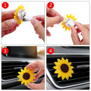 4 Pcs Car Sunflower Accessories Car Air Freshener Sunflower Air Vent Clips  N2G4