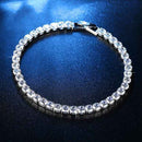 Cubic Zirconia 1 Row Tennis Chain Bracelet Men And Women Jewelry Brass / Co