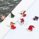 36 Pairs/box Christmas cute cartoon earings kids girls gifts ME