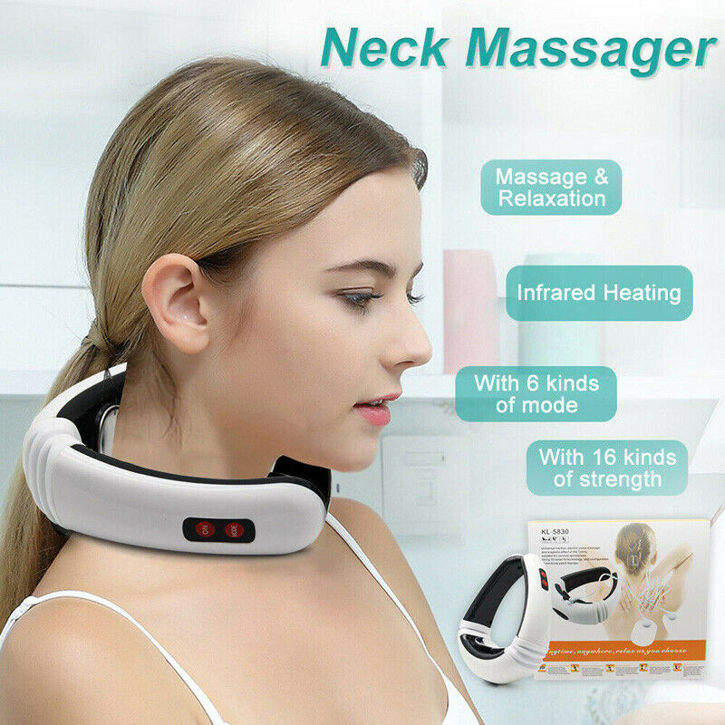 Electric Pulse Back and Neck Massager Far Infrared Heating Pain Relief CareBX