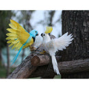 Handmade Craft Yellow Parrot Artificial Birds Feather Decor Wire Christmas