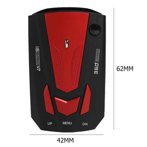V7 2020 Car Radar Detector English Russian Human Voice Speed Warning (Red)