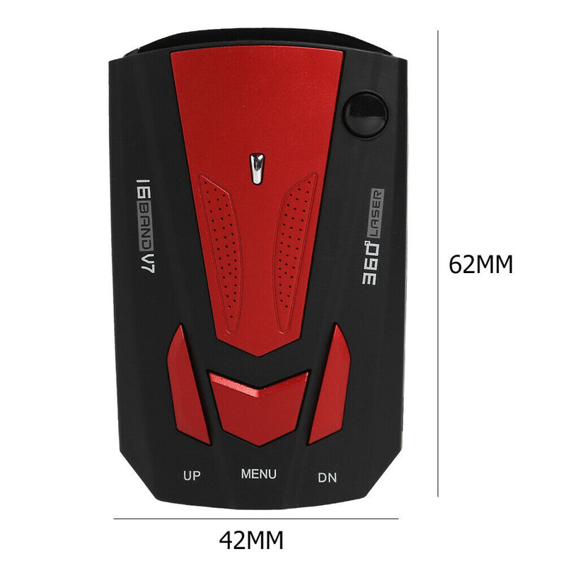V7 2020 Car Radar Detector English Russian Human Voice Speed Warning (Red)