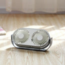 360 Degree Summer Rotating Double-Head Usb Cooling Personal Fan 3 Adjustabl