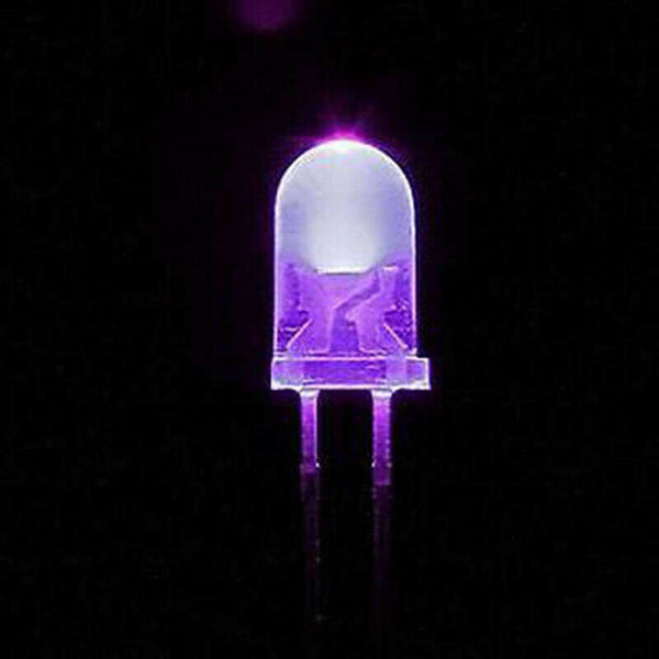 100Pcs/Lot 5Mm Round Purple Uv Led Diode Super Bright Water Clear Led Light U2O9
