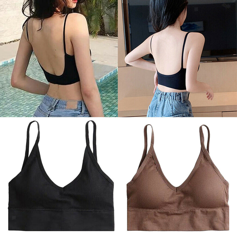 2 Pcs Ladies Comfortable Bra Without Wire, Padded Bustier Bralette Bra Top,