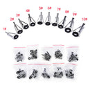80pcs 10Sizes Steel Fishing Rod Pole Guide Tip Top Ring Eye Repair Kit Black LJA