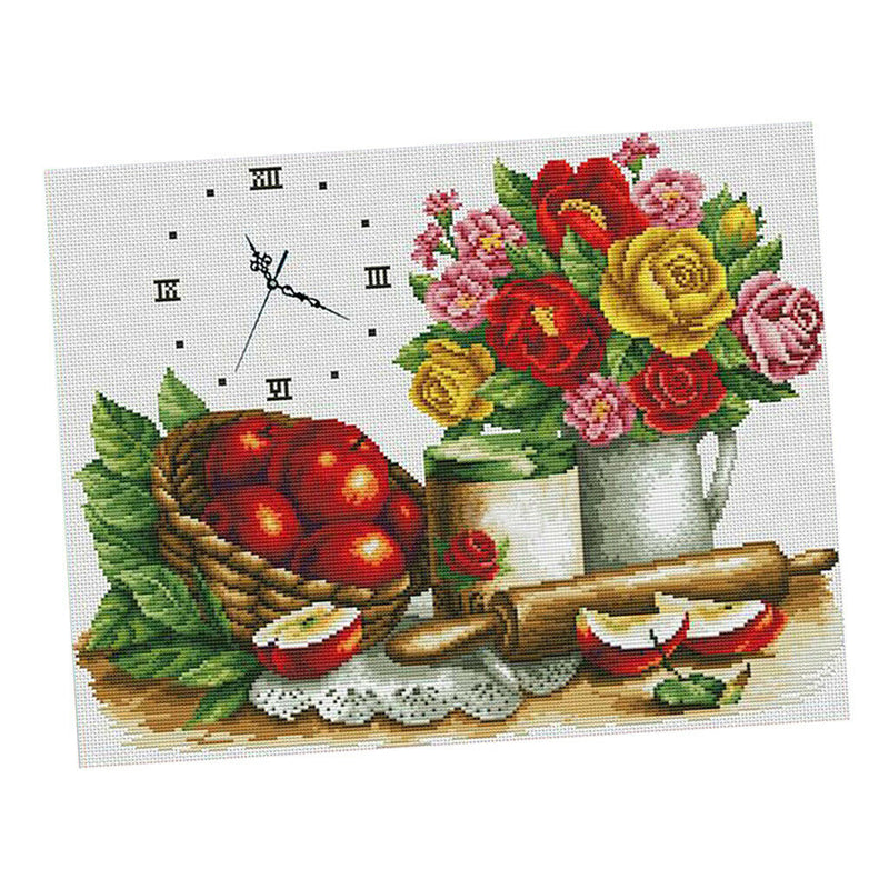 1 Set Stamped Cross Stitch Kits Material Package with Flower Pattern