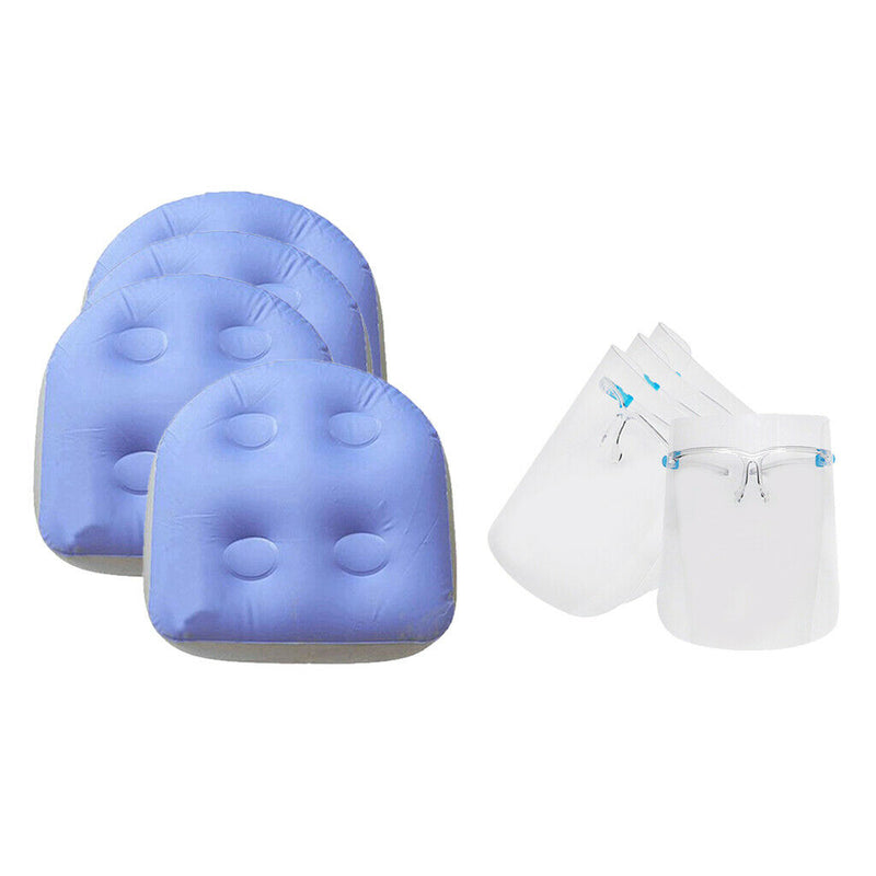 Inflatable Seat Spa Hot Tub Cushion Booster with Suction Cups and 4 Face Shield