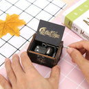 Retro Wooden Hand Cranked Music Box Home Crafts Ornaments Children Gifts
