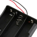 3x 18650 Battery Holder Storage Case Plastic Box Wire Leads With 3 Slots Black