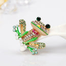 Cartoon Frog Rhinestone Brooch Clothes Lapel Jacket Enamel Badges Ornaments