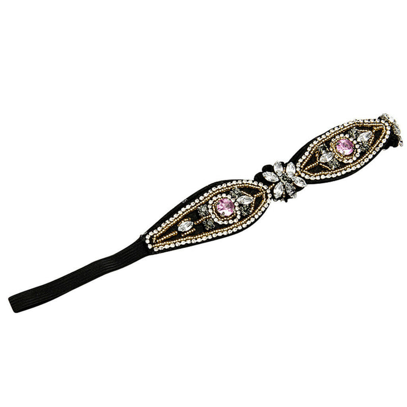 Flower Elastic Stretch Headwrap Bridal Wedding Crystal Rhinestone Headband