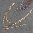 Multilayer Sequins Rhinestone Tassel Pendants Chain Necklace Choker Collar  G7B5