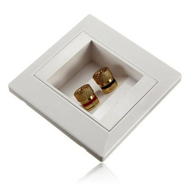 SODIAL(R)Wall Socket Connection Port with 2 Jack Speaker White R5N8