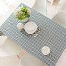 Gingham Table Cloth Cover Table Protector Grey Texture Home Dining 140x180cm