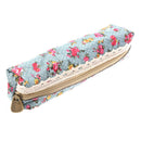 Women's Flower Floral Lace Pencil Pen Cosmetic Bag Zipper Pouch Sky Blue