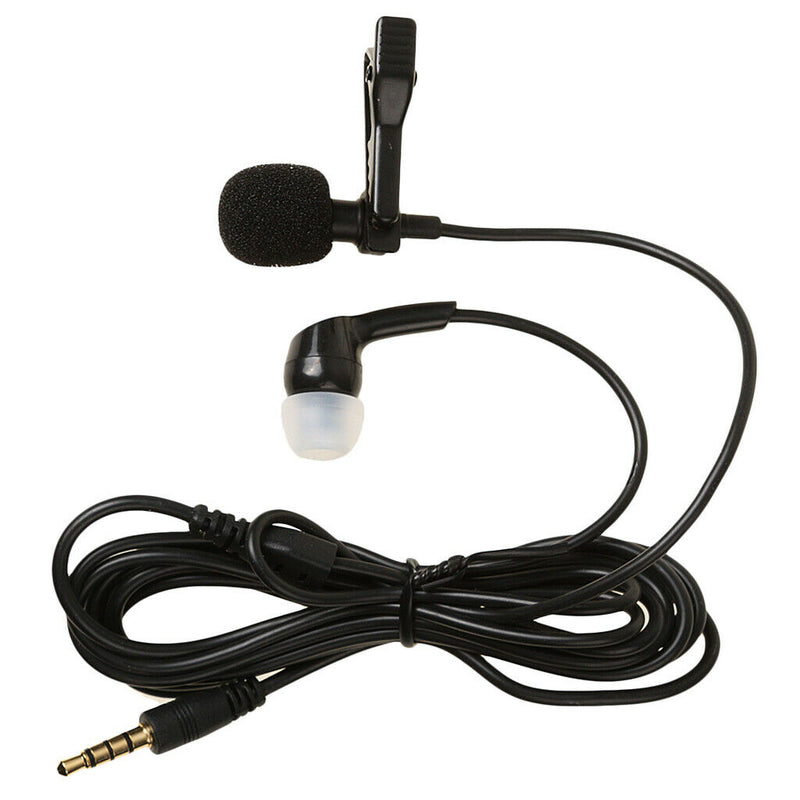 Lavalier Lapel Clip-on Microphone for Smartphones PC Audio Recording Black