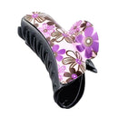 Women Purple Shower Hair Claw Clips Grip Clamp Clasp Ponytail Holder Makeup