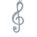 Crystal Chain Necklace Pendant Treble Clef Music Note Long Necklace for wom