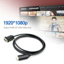 HDMI to VGA Adapter Male to Male 4 Feet Cable for PC Monitor Projector HDTV A