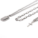 Cross Pendant Metal Long Chain Punk Necklace Fashion Women men JewelryGifts- OZ