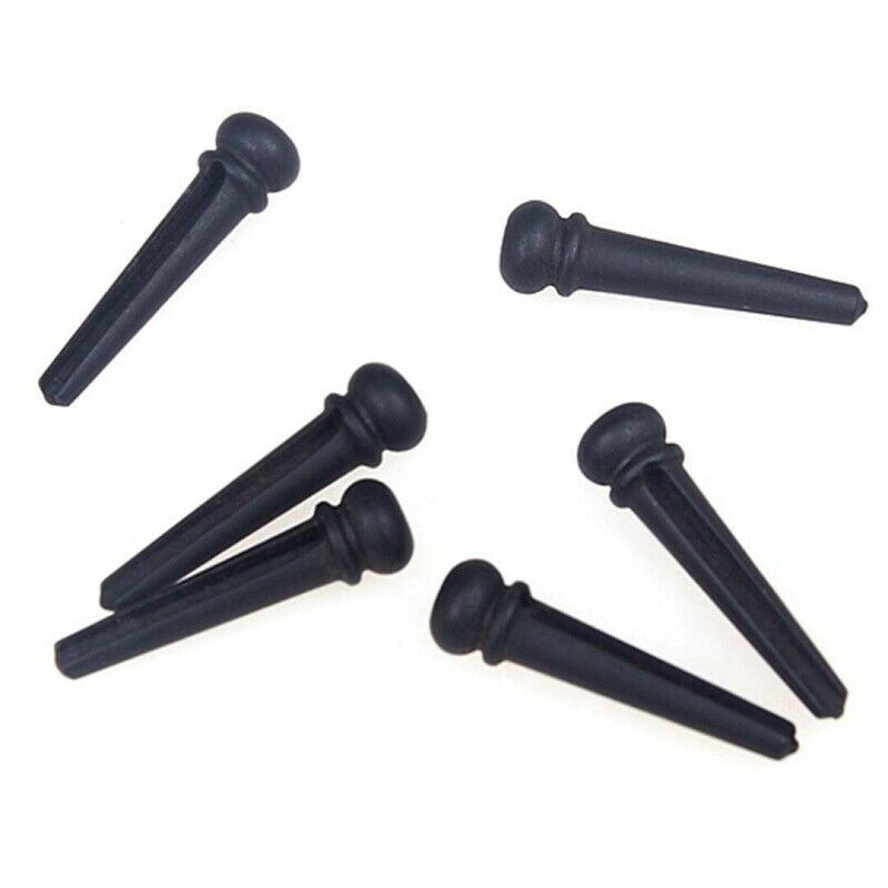 6 Pcs Guitar Family Natural Ebony Folk Acoustic Guitar Bridge Pins