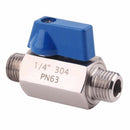 Stainless Steel Ball Valve - 1/4 Inch NPT Thread Male Small Mini Ball Valve L2K1