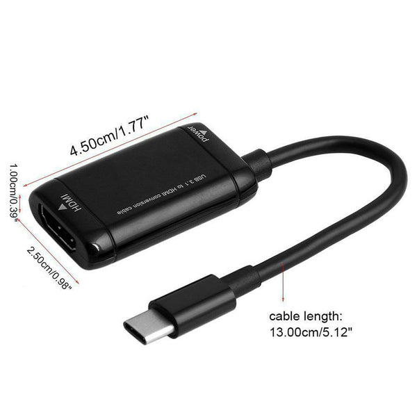Hot USB-C Type C to HDMI Adapter USB 3.1 TV Cable For MHL Tablet Android Phone