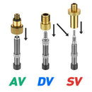 15x Bike Bicycle Tire Ball Air Pump SV AV DV Valve Copper Plastic Adaptor Set