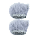 Natural 4m Gray Turkey Feather Fringe Ribbon Tassel Trim Wedding Dress Decor