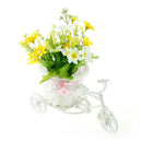 Excellent White Tricycle Bike Flower Basket Container For Flower Plant Decor TE