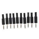 10 Pcs Black Plastic Housing 3.5mm Audio Jack Plug Headphone Connector
