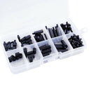 88 Pcs M3 Nylon Hex Spacers Screw Nut Stand-off Assortment Kit Black