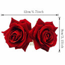 Rose Flower Hair Clip Slide Flamenco Dancer Pin Flower Brooch Lady Hair Sty