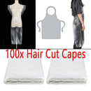 100pcs PE Salon Hair Cutting Cape Gowns Hair Dyeing Barber Apron Cover Clear
