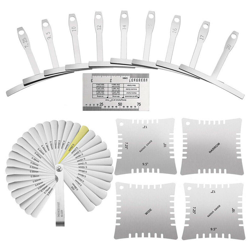 Durable String Action Guitar Luthier Tools Set Bass Radius Gauge Stainless Steel