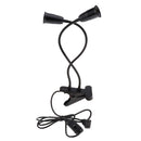 E27 LED Planting Grow Light Clip On Flexible Lamp Holder US Plug Dual Head