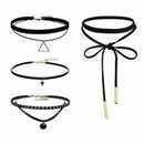 4 Pcs Choker Necklace for Women Girls, Black Classic Velvet Stretch Gothic