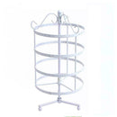 144 Holes 4 Tiers Round Rotatable Earrings Women Jewelry Stand Rack (White) A