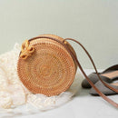Bali Island Hand Woven Bag Round Butterfly buckle Rattan Straw Bags Satchel