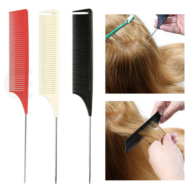 3x Pintail Comb, Anti Static Heat Resistant, Rat Tail Lift Comb for Hair Styling