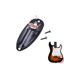 Black Boat Input Output Jack Plate Socket With Screws for Fender Strat Guitar BX