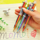 Multi Color 6 in 1 Colorful Ballpoint Pen Ball Point Pens Kids School Office NEW